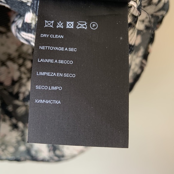 Club Monaco black/pink/white/green floral blouse (size S) - Picture 5 of 5